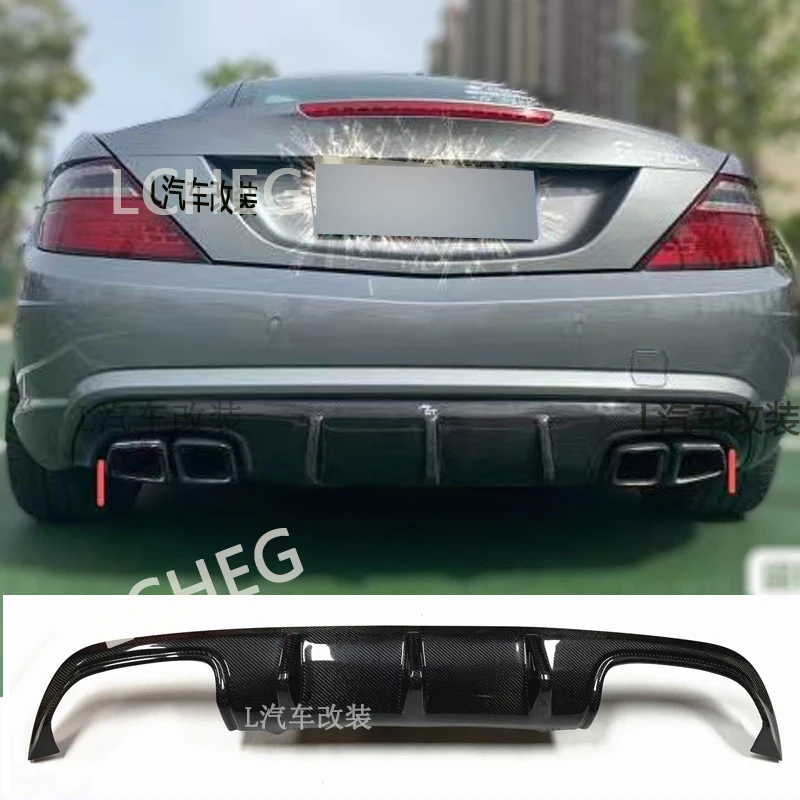 For Mercedes-Benz 2012 2013 2014 R172 SLK250 SLK350 AMG style true carbon fiber rear diffuser rear lip