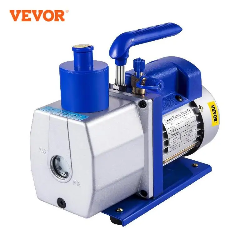 VEVOR Refrigerant Vacuum Pump 6CFM-10CFM Double Stage HVAC for Household Air Conditioning Cleaning Auto Repair Vacuum Packaging