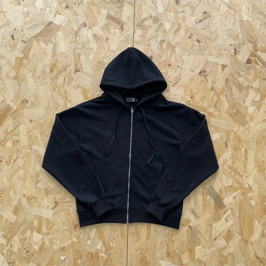 Derschutze Western Sle Zip up Hoodie ex Bla Hooded Zipper Sweatirt Long Sve Commute Sle Casual Comfortable Fit