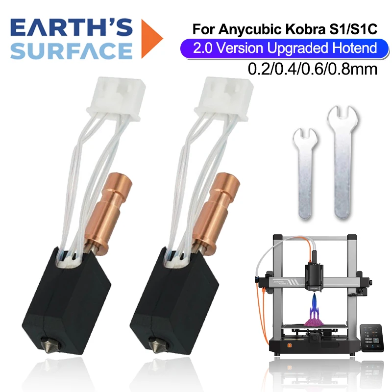 3D Printer Hotend for Anycubic Kobra S1 S1C 200K Upgrade Ceramic Heating Nozzle Kobra S1 Combo Hotend 24V 48W Rapid Heating 350℃