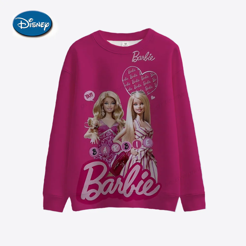 

Simple Barbie Printing Women Hoodies Harajuku Oversize Hoody Fashion Loose Clothing Comfortable Sweatshirt Female ﻿