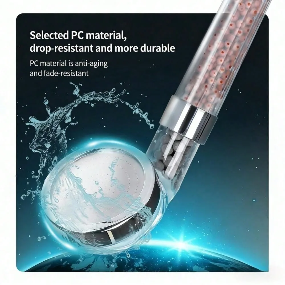 Transparent Filter Shower Head Mineral Stone Purification High Pressure Hand Shower Nozzle Household Bathroom Accessory image 3