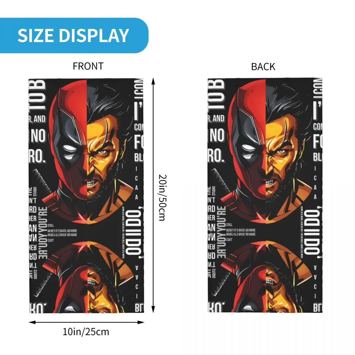 Popular Movies Bandana Neck Gaiter Motorcycle Club Deadpool & Wolverine Wrap Scarf Cycling Scarf Hiking Unisex Adult Breathable