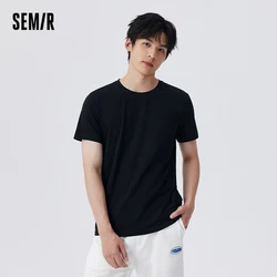 Semir-Camiseta de manga corta de algodón para hombre, ropa informal a la moda, ropa básica diaria, Top de pijama