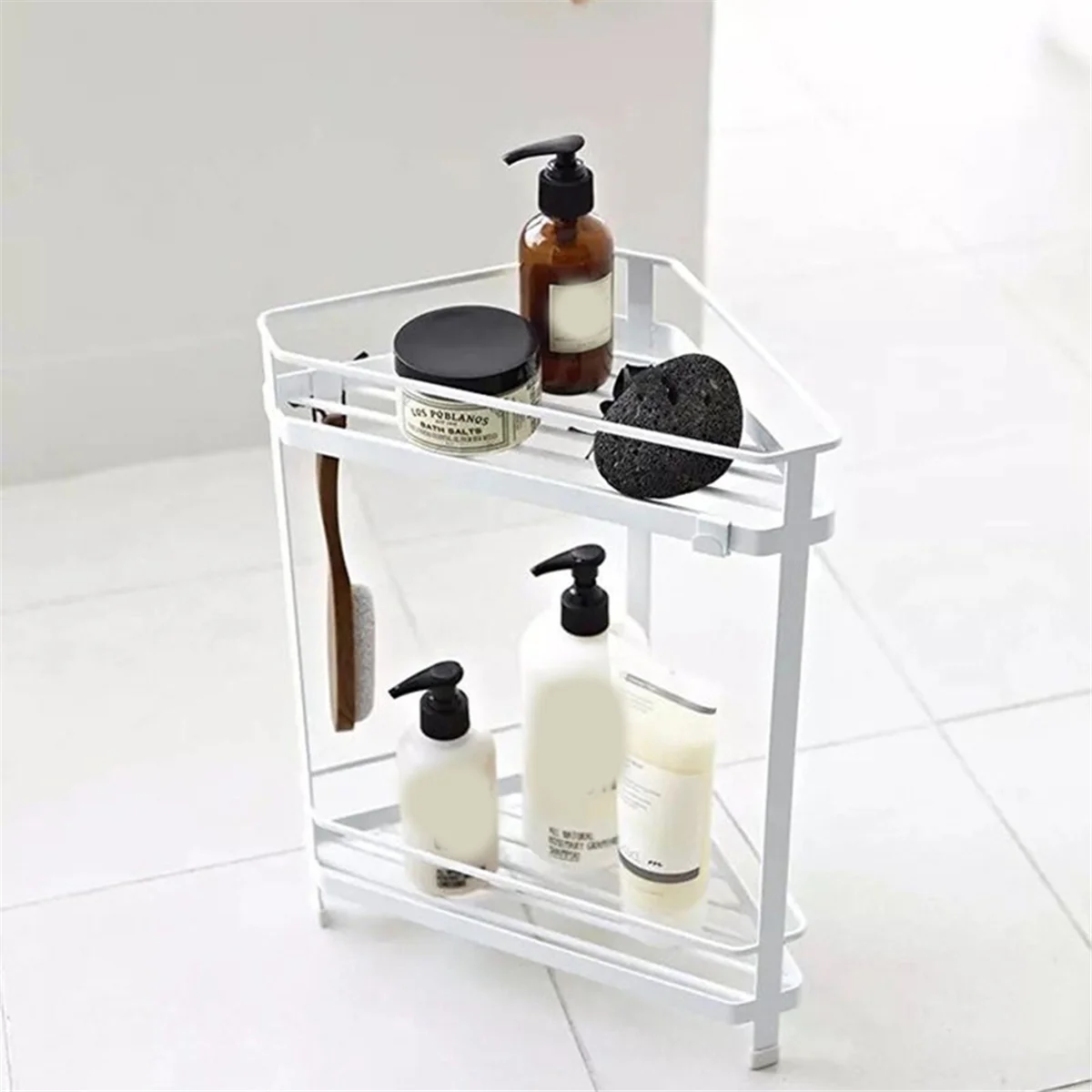 Bathroom Storage Shelf Multi Function Modern Minimalist Home Kitchen Storage Holder Spice Bathroom Room Supplies,Black