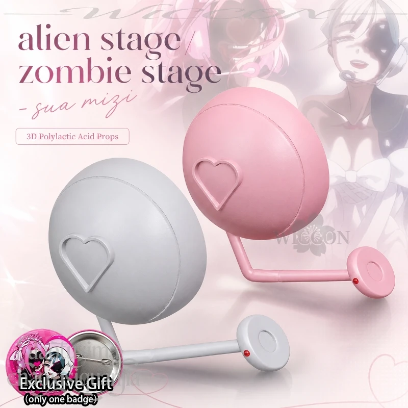 Candy Scar Sua Mizi Cosplay Anime Alien Stage Zombie Stage Headset White Pink 3D Polylactic Acid Props Accessories 코스프레 Headwear