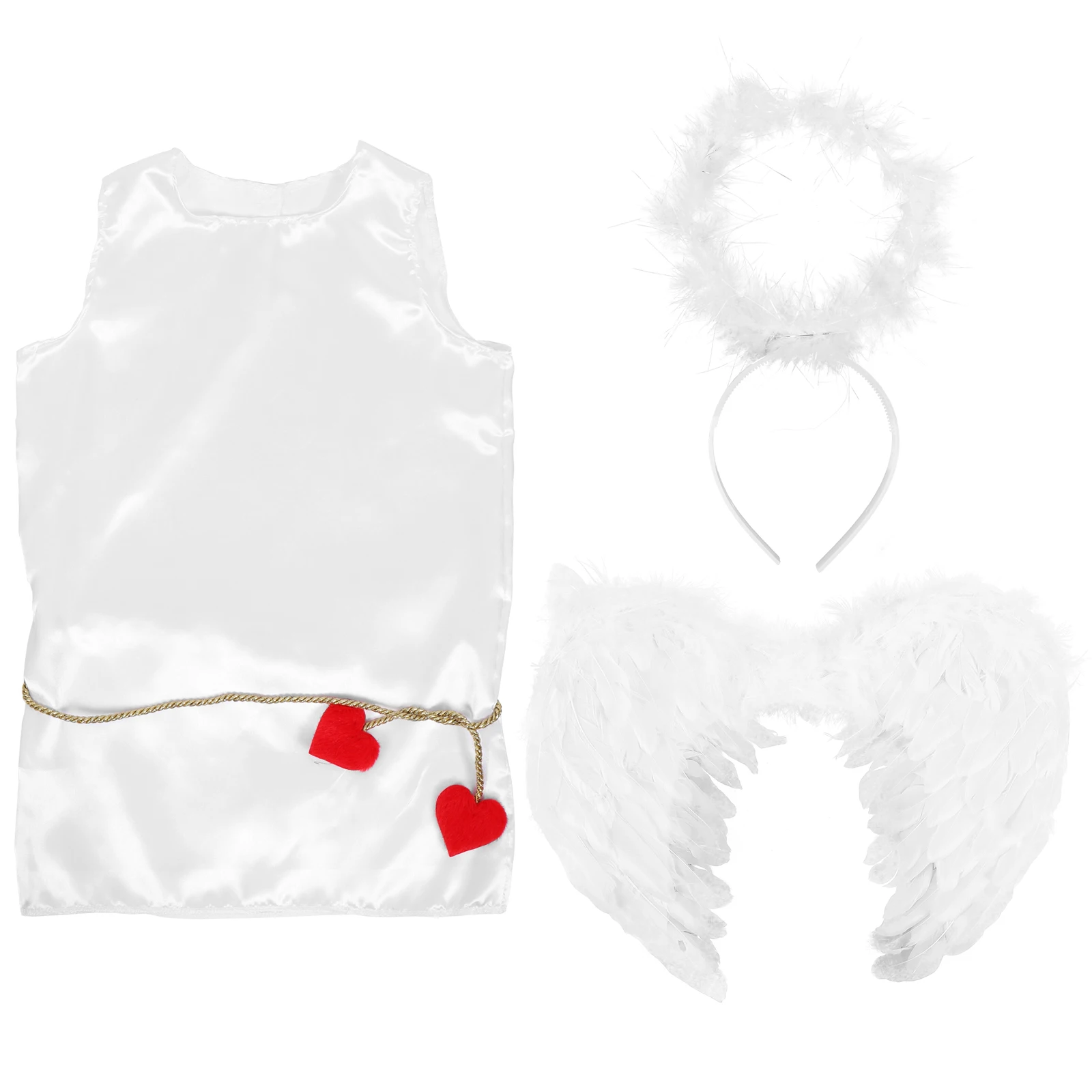 

1 set Children Costume Cupid Outfits Polyester Kids Valentine Party Accessories Toddler Performance Costumes Set