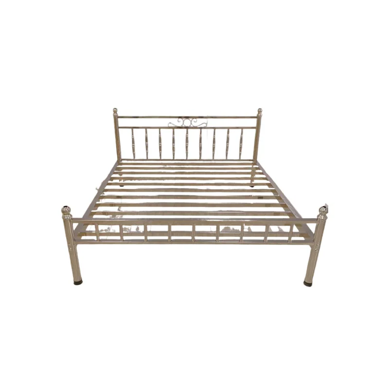Eco-friendly thickened 304 stainless steel bed 1.5m 1.8m double bed bedroom simple rental room wrought iron thickened bed