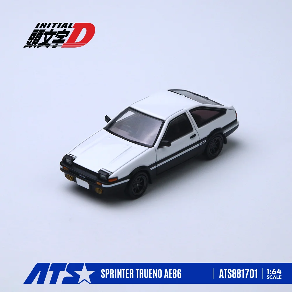 ATS 1:64 Sprinter Trueno AE86 Black Bonnet & White Bonnet Diecast Alloy Car Model Display Collectible Toy Gift