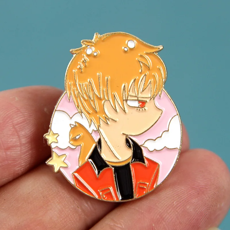 بروش لطيف من المينا الكرتوني ، سلة فواكه ، أنيمي ، شارة معدنية ، حقيبة ظهر ، ملابس ، قبعة ، هدايا الإكسسوارات ، مجوهرات أنيقة