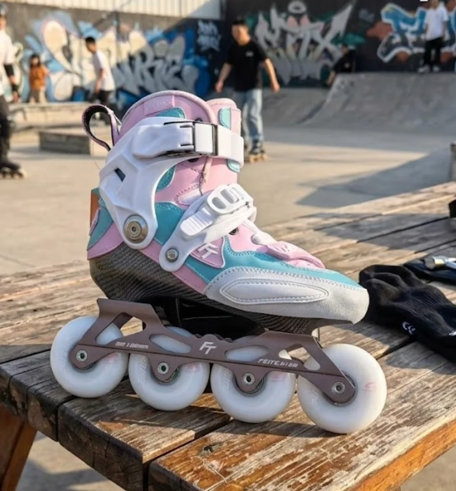 OEM Carbon Fiber Professional Lightweight Speed Slalom Inline Kids Adjustable Roller Skate Wheel Skate Shoes