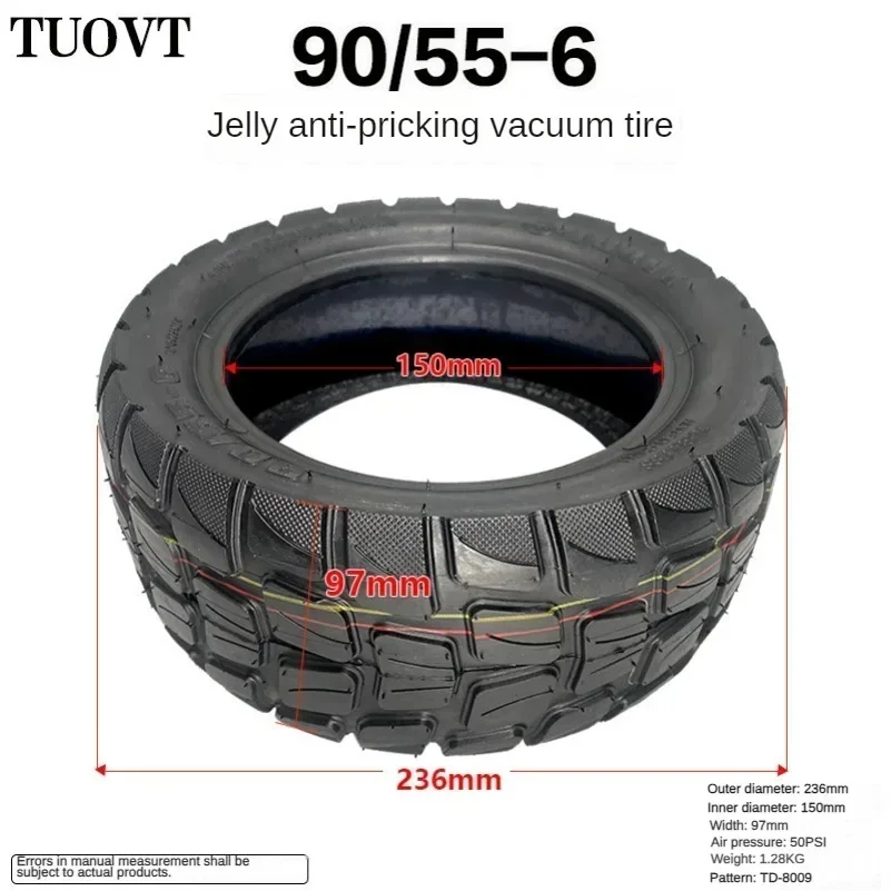 Jelly Anti Spike Tubeless Tyre 90/55-6 Thickened Off-road Vacuum Tire for Electric Scooter Accessories