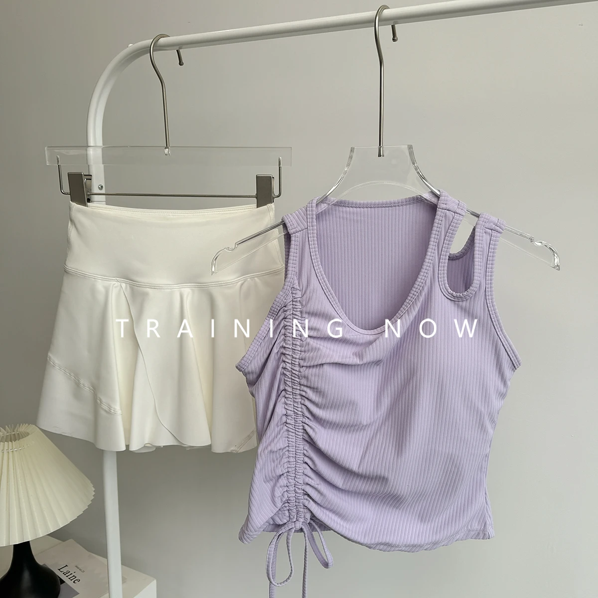 

High-value sports suit for women in summer gym training morning jogging speed drying suit 2025 new yoga skirt