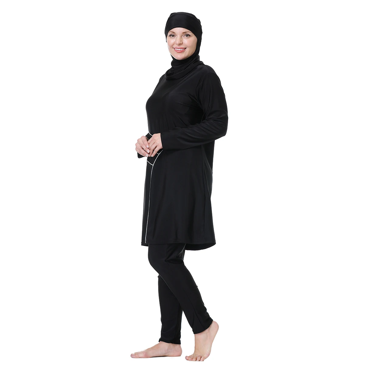 H1029 Muslim Women Fullcoverage  Long Sleeves Cover Up Burkinis Three Pieces Plus Size Swimwear Suits view 3