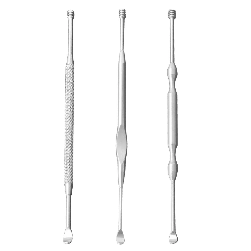 3 PCS Double-end Ear Pick Professional Cleaner Anti-rust Double-headed Scoop Wax Kit Remover Stainless Steel Practical Cleaning