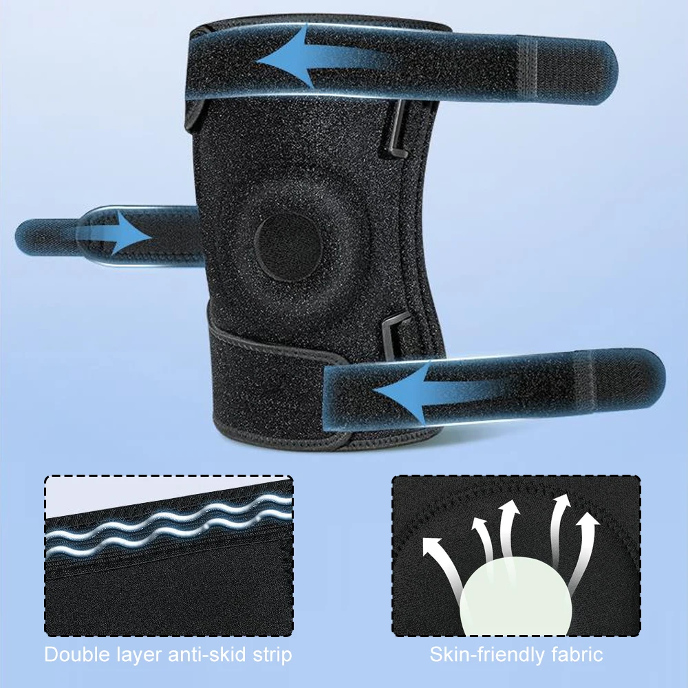 1 Stück Übergrößen-Kniebandage für Damen & Herren mit Seitenstabilisatoren, Kniescheiben-Unterstützung für Laufen, Basketball, Training – Detail 5