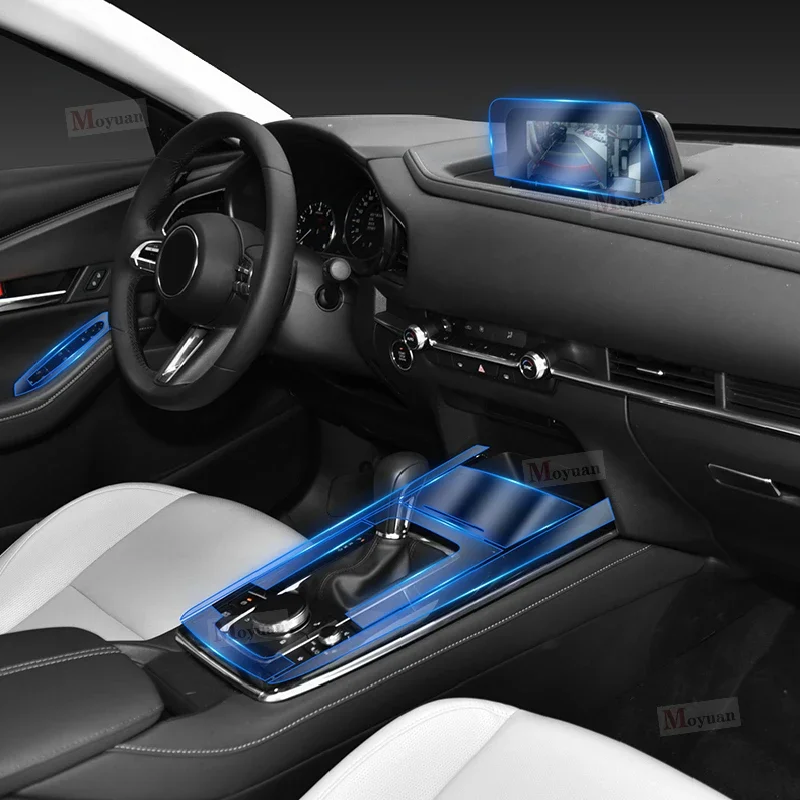 For Mazda CX-30 2020-2023 Car Gearbox Panel Navigation Screen Automotive Interior TPU Protective Film Anti-Scratch Sticker