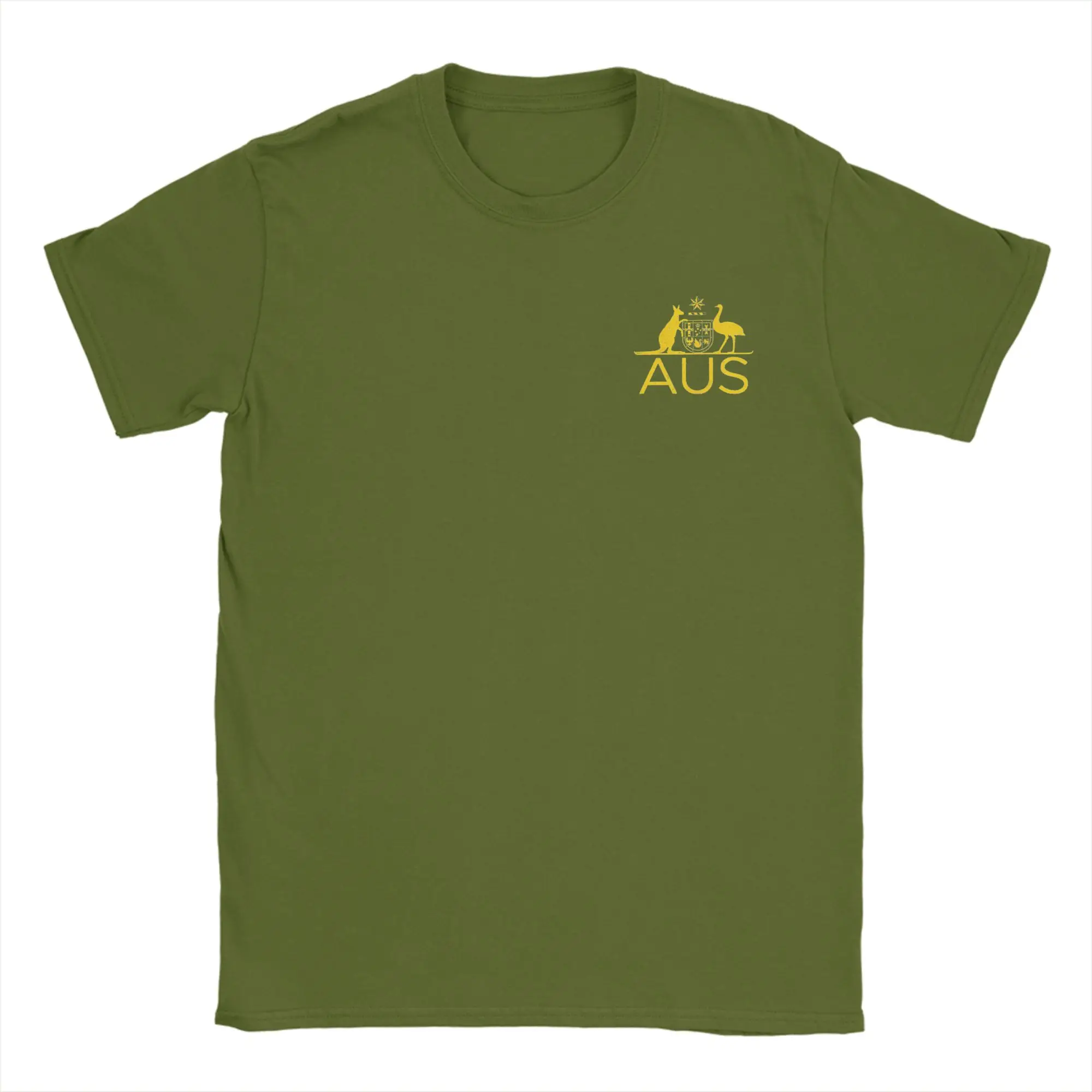 Men T-Shirts Australia Kangaroo and Emu-bird Vintage Cotton Tees Short Sleeve Aus Aussie T Shirts Round Collar Tops Plus Size