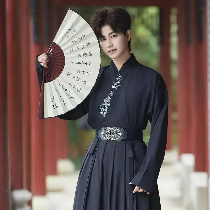 Cosplay Stage Clothing Men's Song Dynasty Hanfu Dress Set Traditional Chinese Embroidery Costume Stylish Boys Girls Swordsman view 6