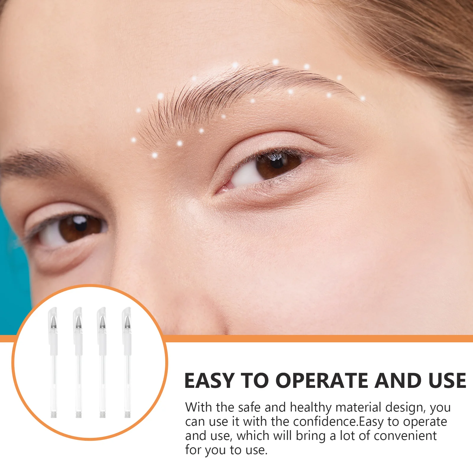 

4Pcs Waterproof Skin Marker Precision Tattoo Positioning Pen for Eyebrow Piercing Plastic Marking Microplastic