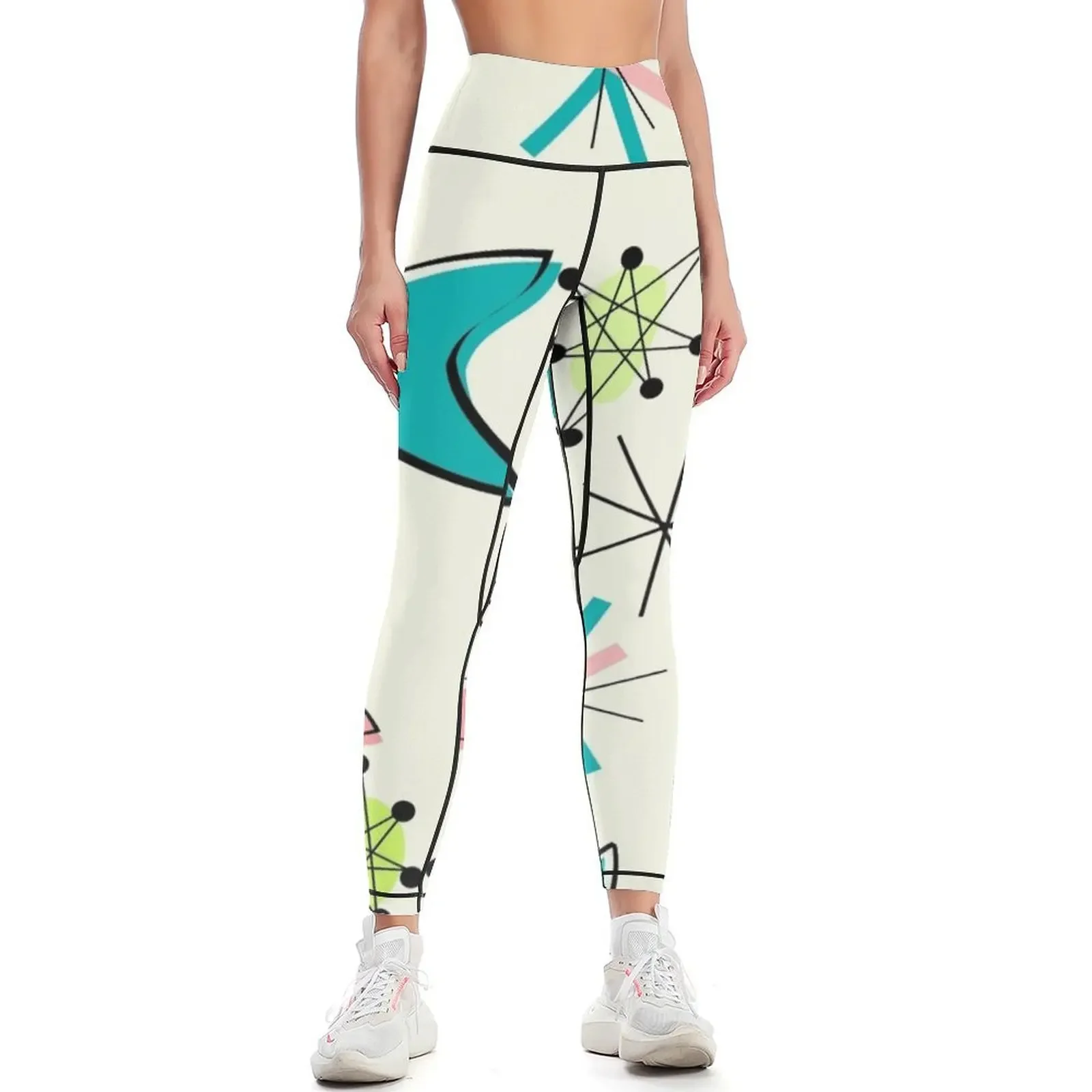 

Mid Century Atomic Age Inspired Leggings gym's clothing workout shorts Sports pants for Women's sports pants Womens Leggings