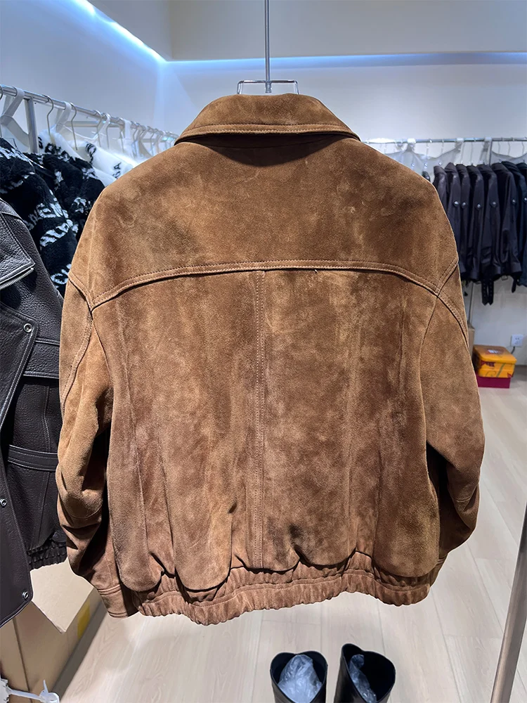 سترة نسائية من جلد الغنم الطبيعي الحقيقي الطبيعي ملابس خروج نسائية سترة من جلد الغزال سترة منفوخة