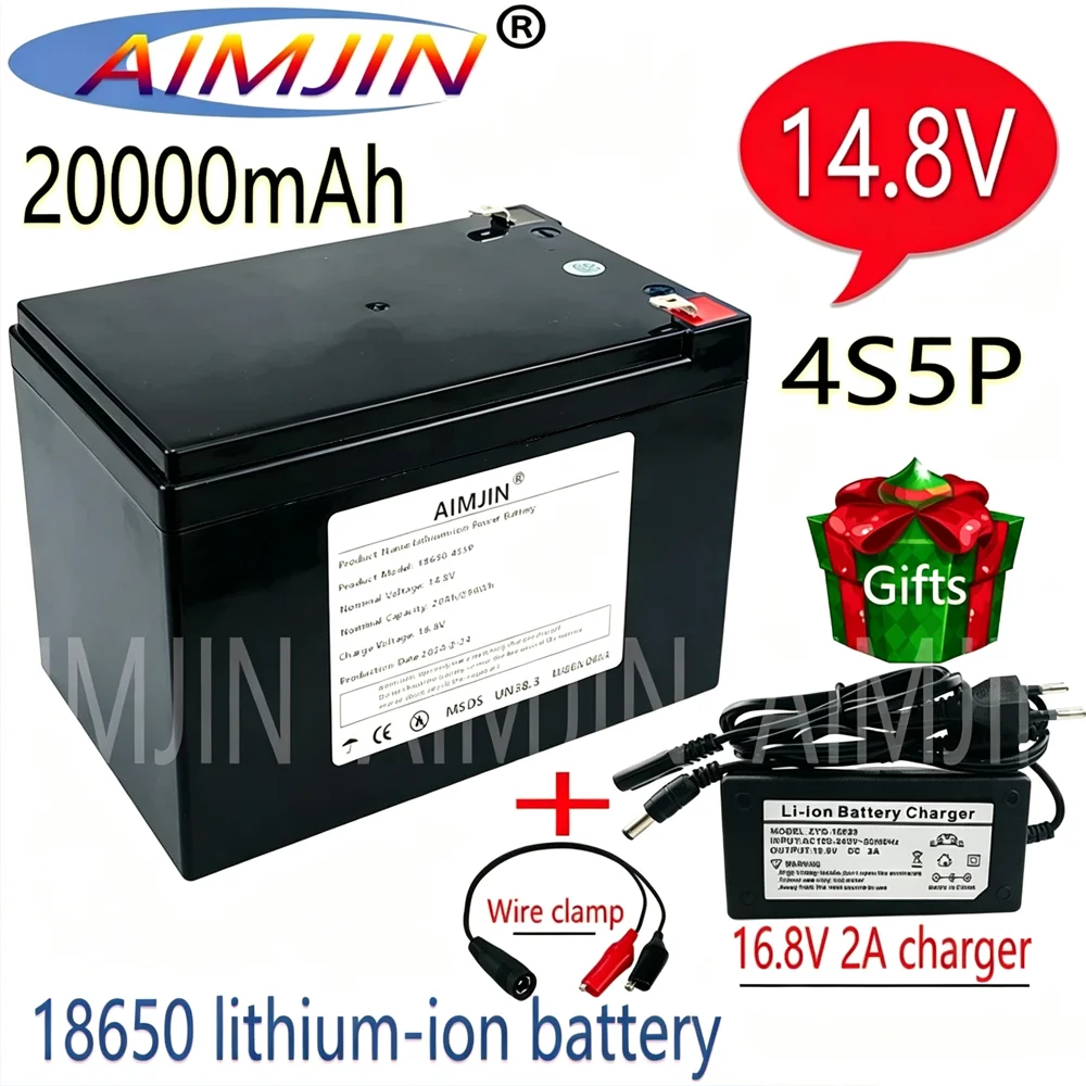 

14.8V 4S5P 20Ah 18650 Lithium-ion Battery Pack built-in BMS Suitable for 16.8V Equipment, High-power Inverter, Tourist Car Solar