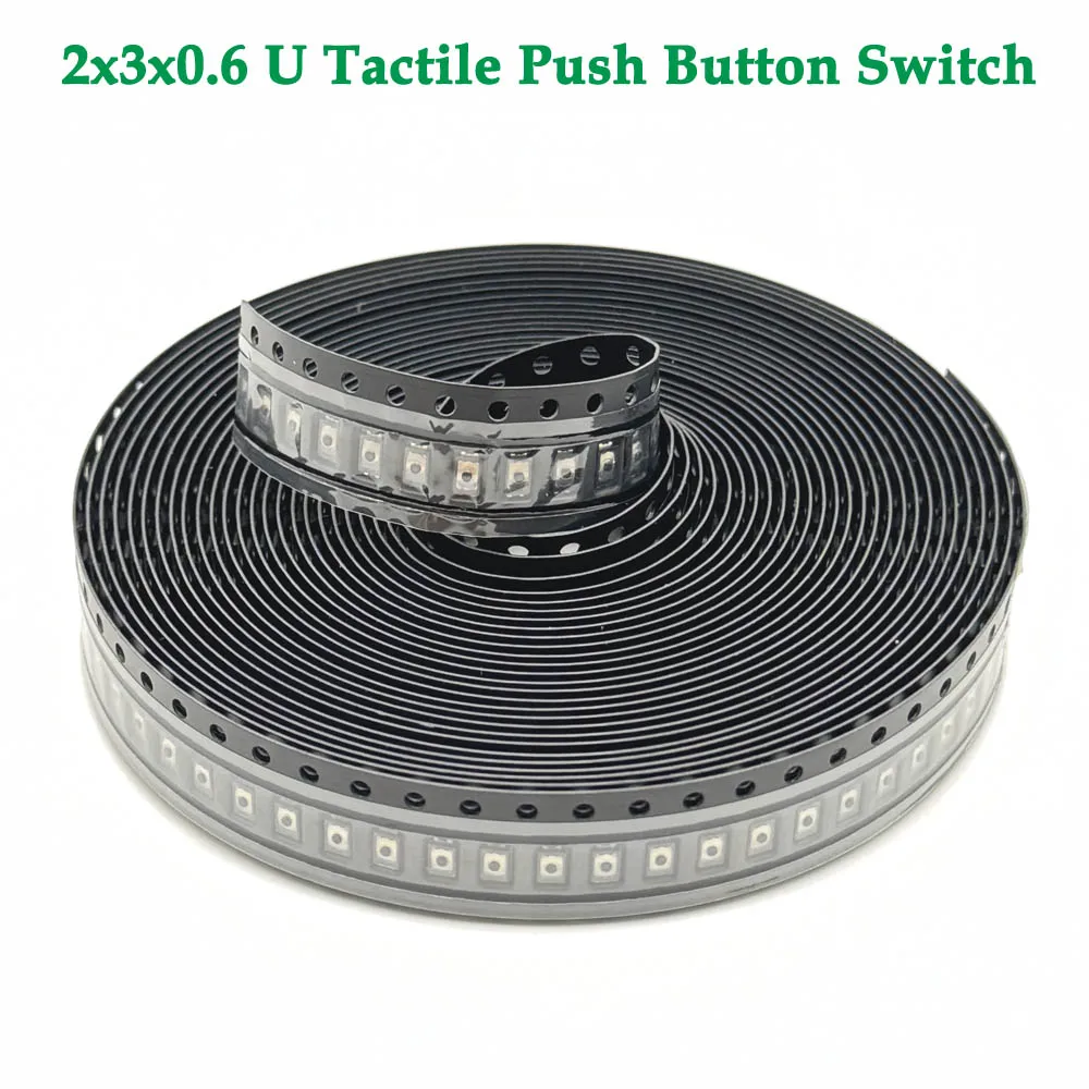 

5/10/20/50/100pcs 2x3x0.6 U Tactile Push Button Switch Tact 4 Pin Micro Switch SMD Mini Thin Thin Film Key Light Touch Switch