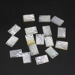2pcs Dainty Small Rectangle Holy Virgin Mary Pendant Natural Mop Mother of Pearl Shell Charms Women Jewelry Making DIY Necklace