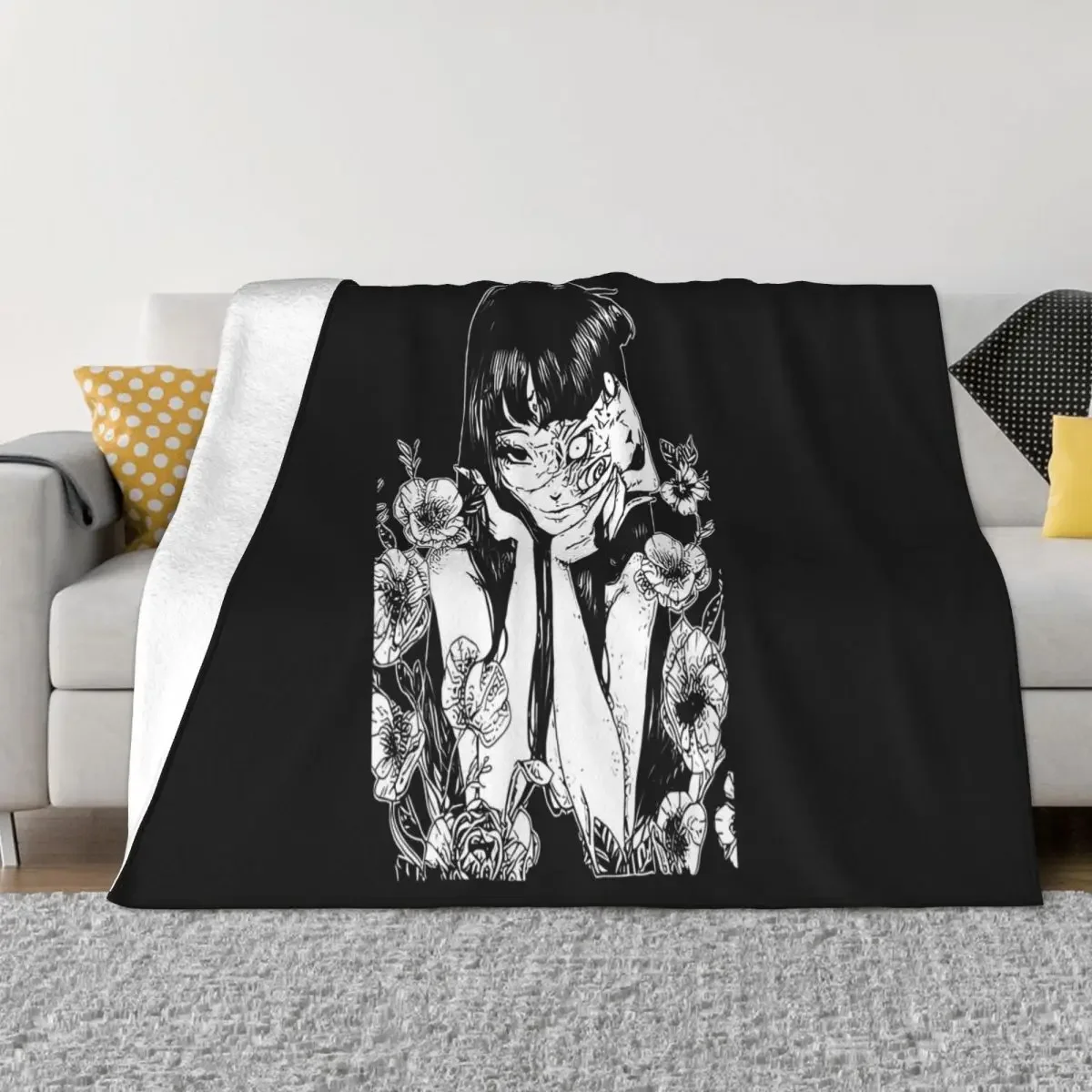 Tomiejanje Junji Ito Unique Art Japan Plush Bed Blankets Winter Blankets Custom Blanket Personalized Throw Blanket