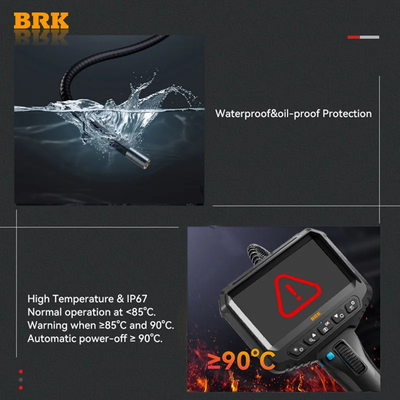 daIP67 Waterproof Industrial Adjustable Camera Endoscope for Car Repairing/ Pipe Checking OEM Customized Support Overheat Warnin