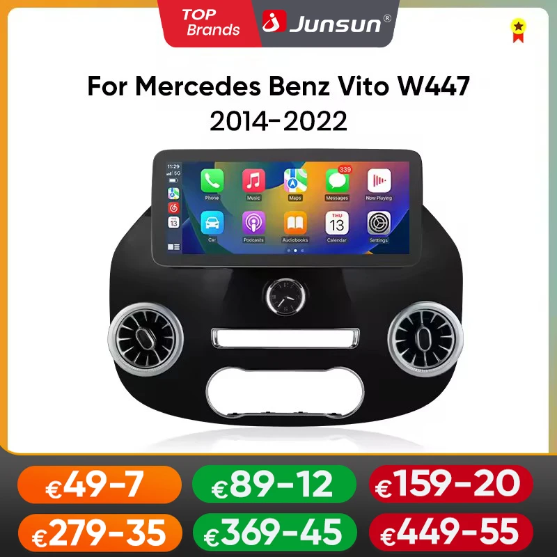 Junsun 12,3" Wireless CarPlay Android Auto Radio für Mercedes Benz Vito W447 2014 2015-2022 4G Auto Multimedia GPS 2din autoradio