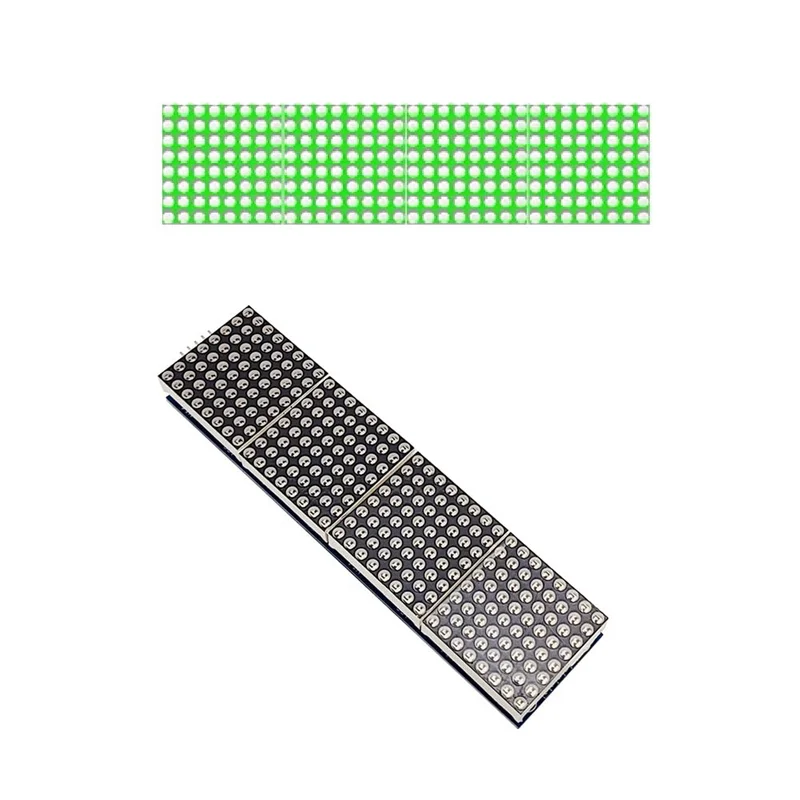 Módulo de pantalla LED de matriz de puntos COFA-MAX7219 32X8, Control MCU de cátodo común 4 en 1 con cable de 5 pines para Arduino (multicolor) Easy T