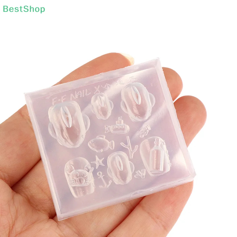 تصميمات زجاجة الانجراف الصغيرة على شكل سرطان البحر من السيليكون ثلاثي الأبعاد لفن الأظافر