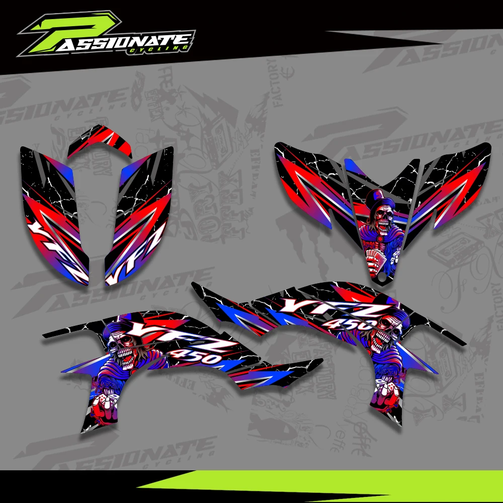 Full Graphics Decals Stickers Motorcycle Background Custom For YAMAHA YFZ450R YFZ 450R YFZR 450 2003 2004 2005 2006 2007 2008