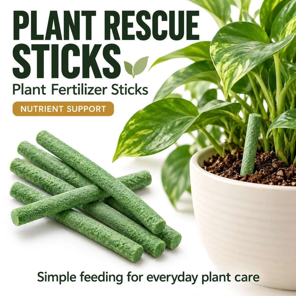 Plant Rescue Sticks, Slow Release Fertilizer Plant Food for Indoor Outdoor Potted Plants, Flowers, Root Growth and Garden Care