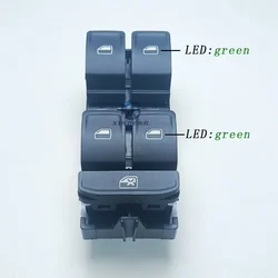 New Power Window Switch LED Green 10 Pin For Skoda OCTAVIA III  2012-2018 OEM 5E0 959 857, 5E0959857