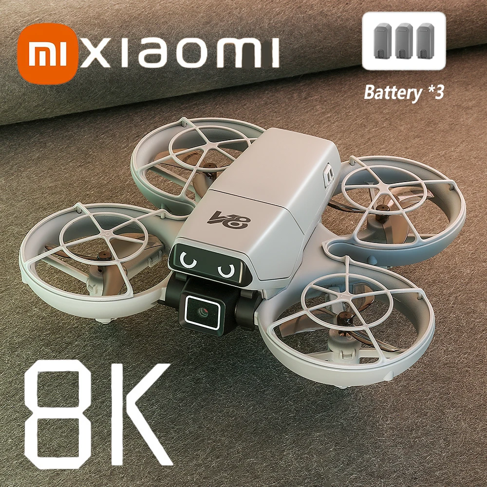 Xiaomi V86 الطائرة بدون طيار المهنية 8K HD كاميرا مزدوجة تحديد المواقع التدفق البصري تجنب العوائق فرش السيارات 3 بطارية RC الطائرة بدون طيار
