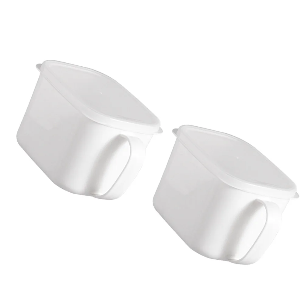 

2Pcs Food Storage Containers PP Pe Material Lid Handle Kitchen Cereal Organizer Fridge Snack Box Cereal Organizer