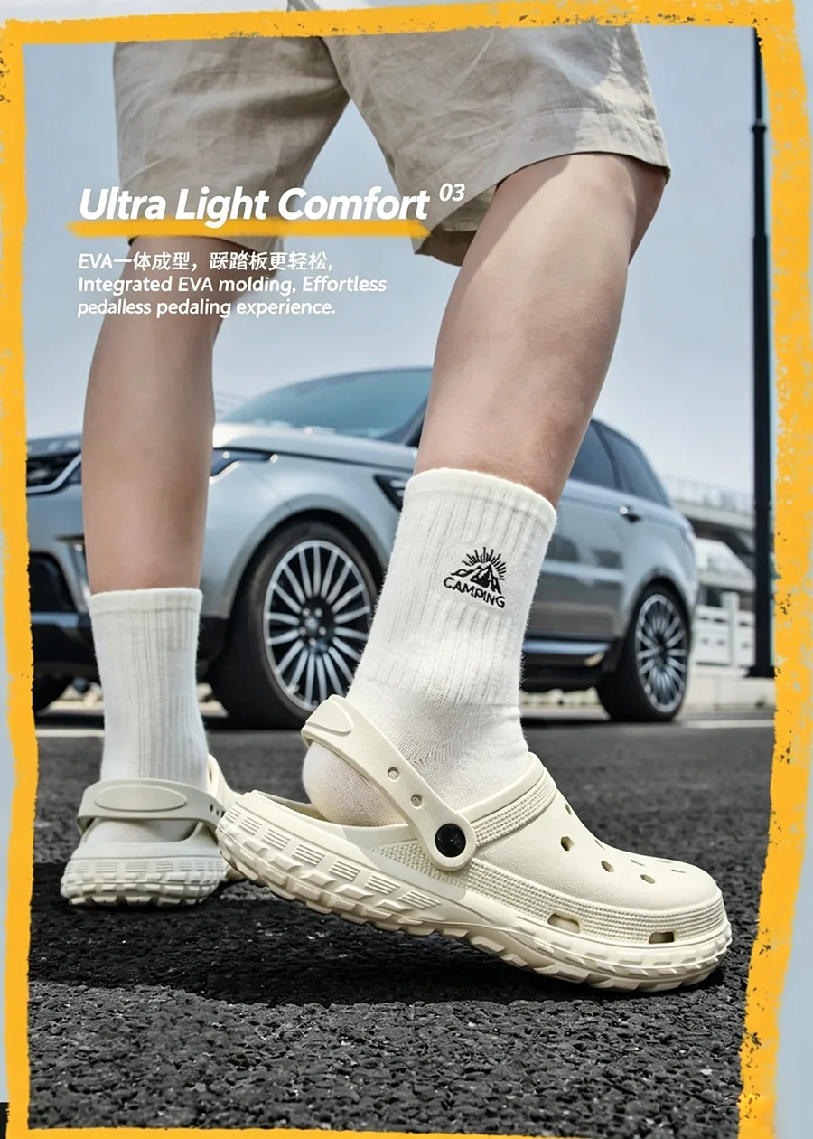 Herren-Sandalen mit zwei Riemen, perforiertem EVA-Material und dicken Sohlen – bequem und ideal zum Autofahren, auch für Paare geeignet, für den Außenbereich – Detail 5