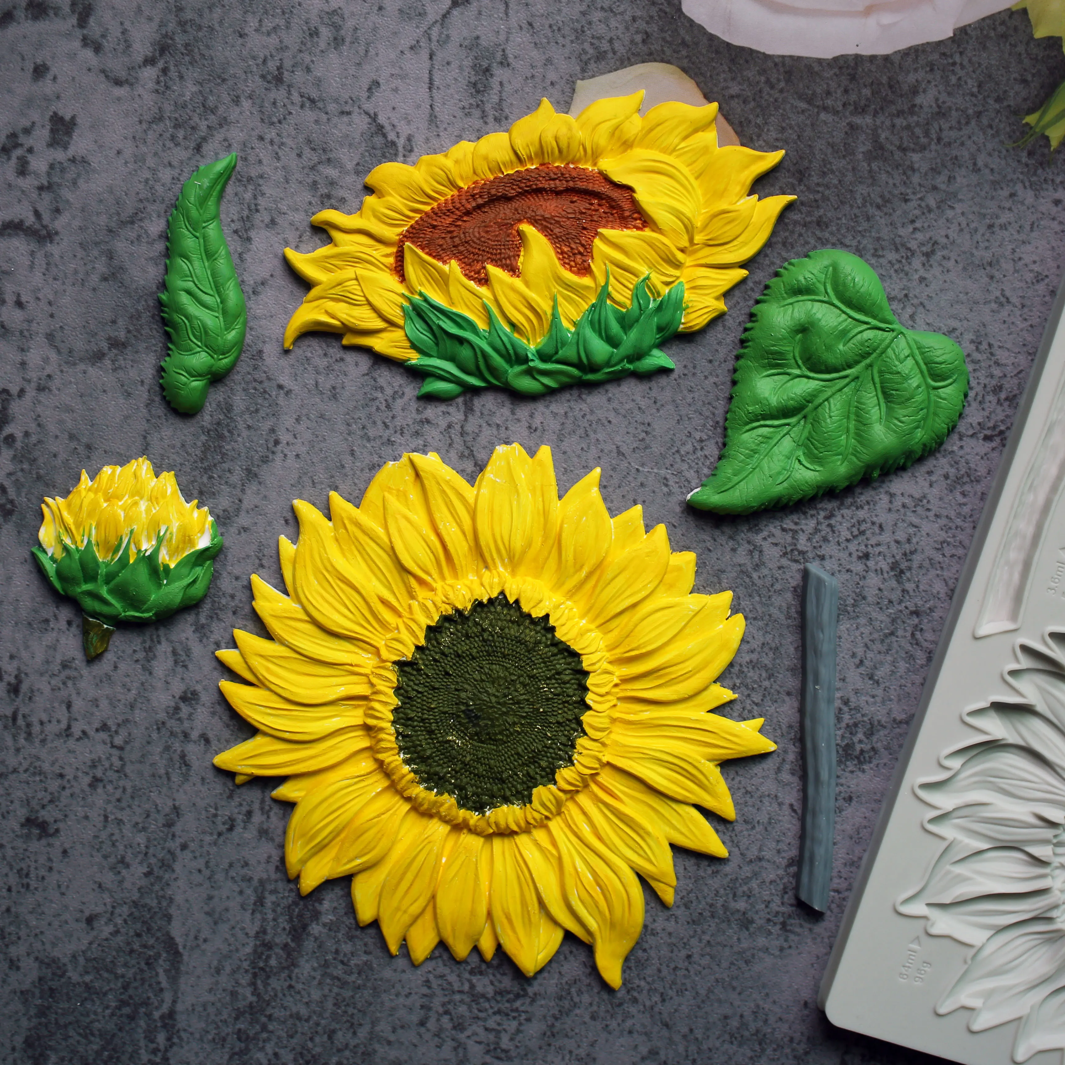 Sunflowers Wedding Decoration Silicone Mold Fondant Cake Tool Gumpaste Sugarcraft Chocolate Forms Bakeware Tools