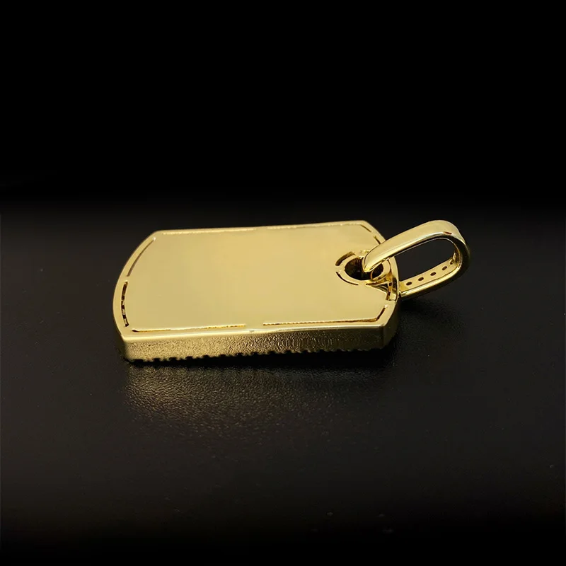 Hip Hop Iced Out Zircon Square Pendant Men Jewelry Bling Geometric Necklace Pendant Plated 16K Gold Birthday Gift