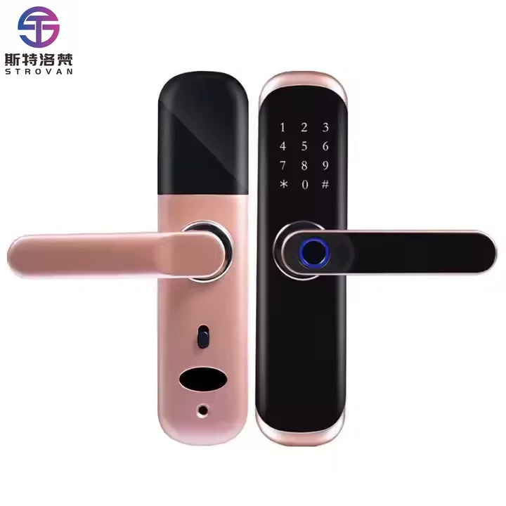 

ZXHK Tuya Smartlock Wooden Electronic Door Lock with Fingerprint Recognition Keyless Digital Door Smart Lock for Home Door Secur
