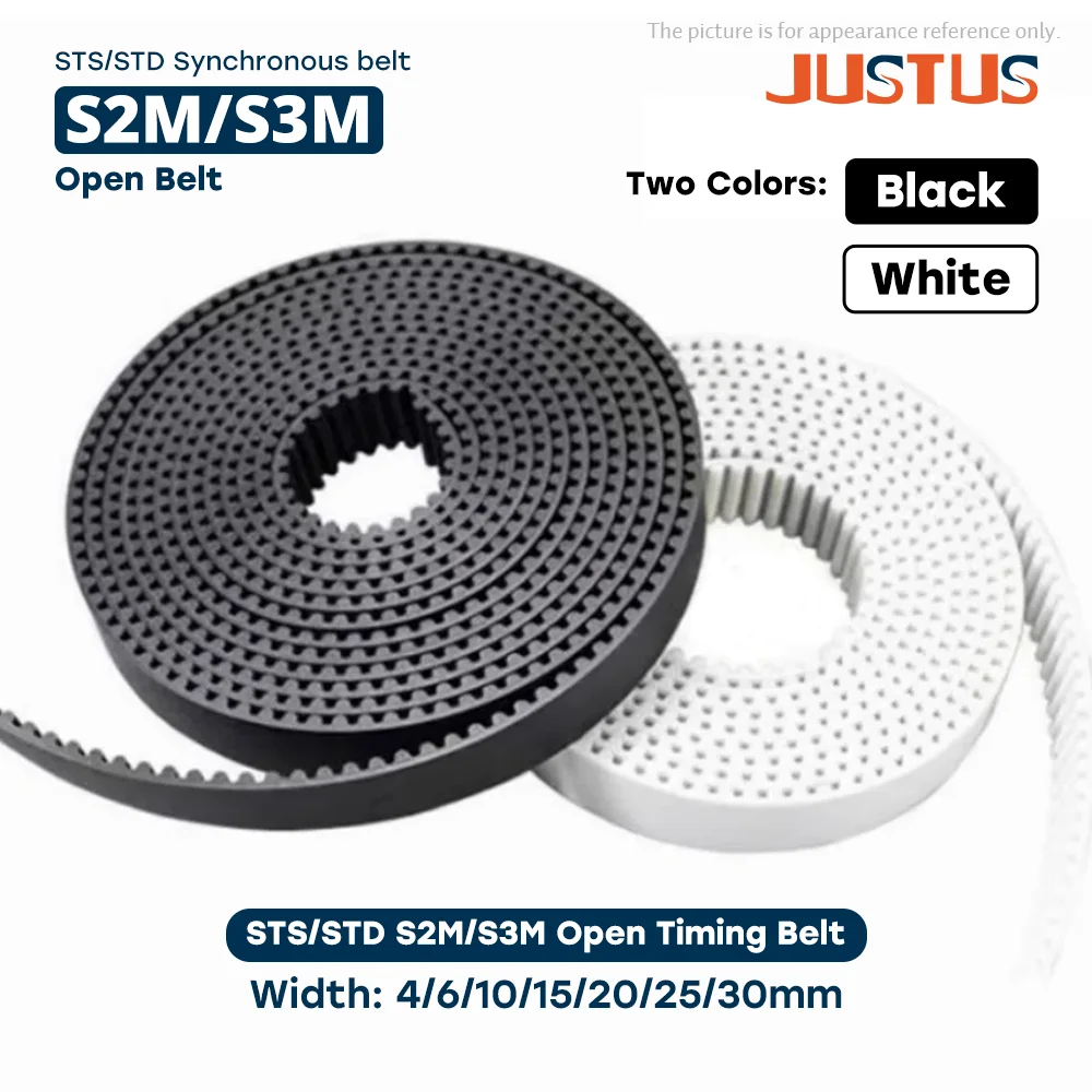 

STS/STD S2M S3M Width 4/6/10/15/20/25/30mm Opening Timing Belt Used In S2M/S3M Belt Pulley for 3D Printer Transmission belt