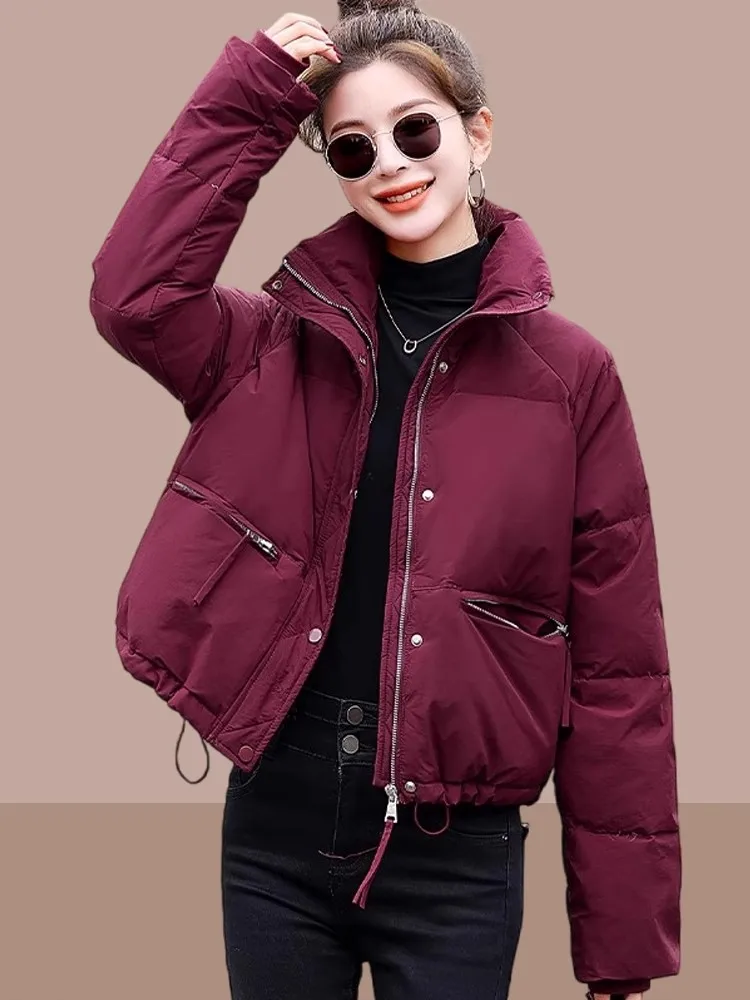 

ort Puffer Cotton Jaet Women's Winter New Sle Small Size Thi Warm Bread Sle Faionable Commute Korean Version