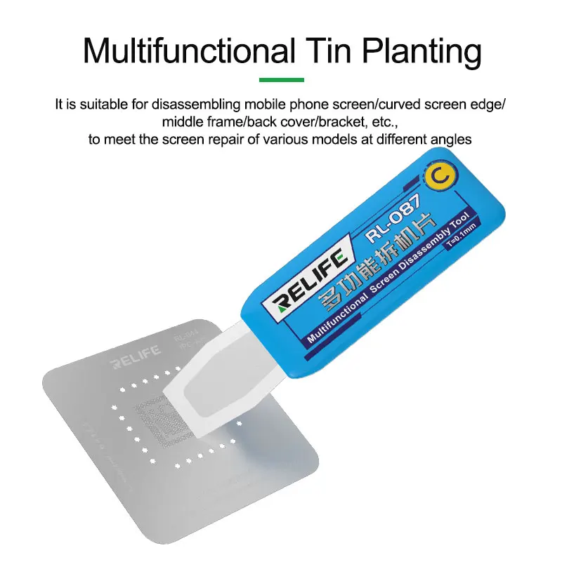 RELIFE RL-087 3 in 1 Multi-function Disassembly Blade For Phone Screen Middle Frame Back Cover Glass Separating Repair Tool Set