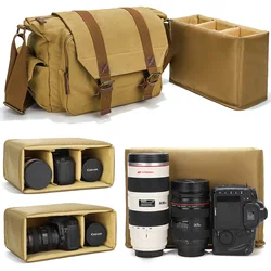 KOOGER Camera Shoulder Bag Large Capacity Canvas Messenger Bag SLR DSLR Camera Case for Nikon Canon Sony