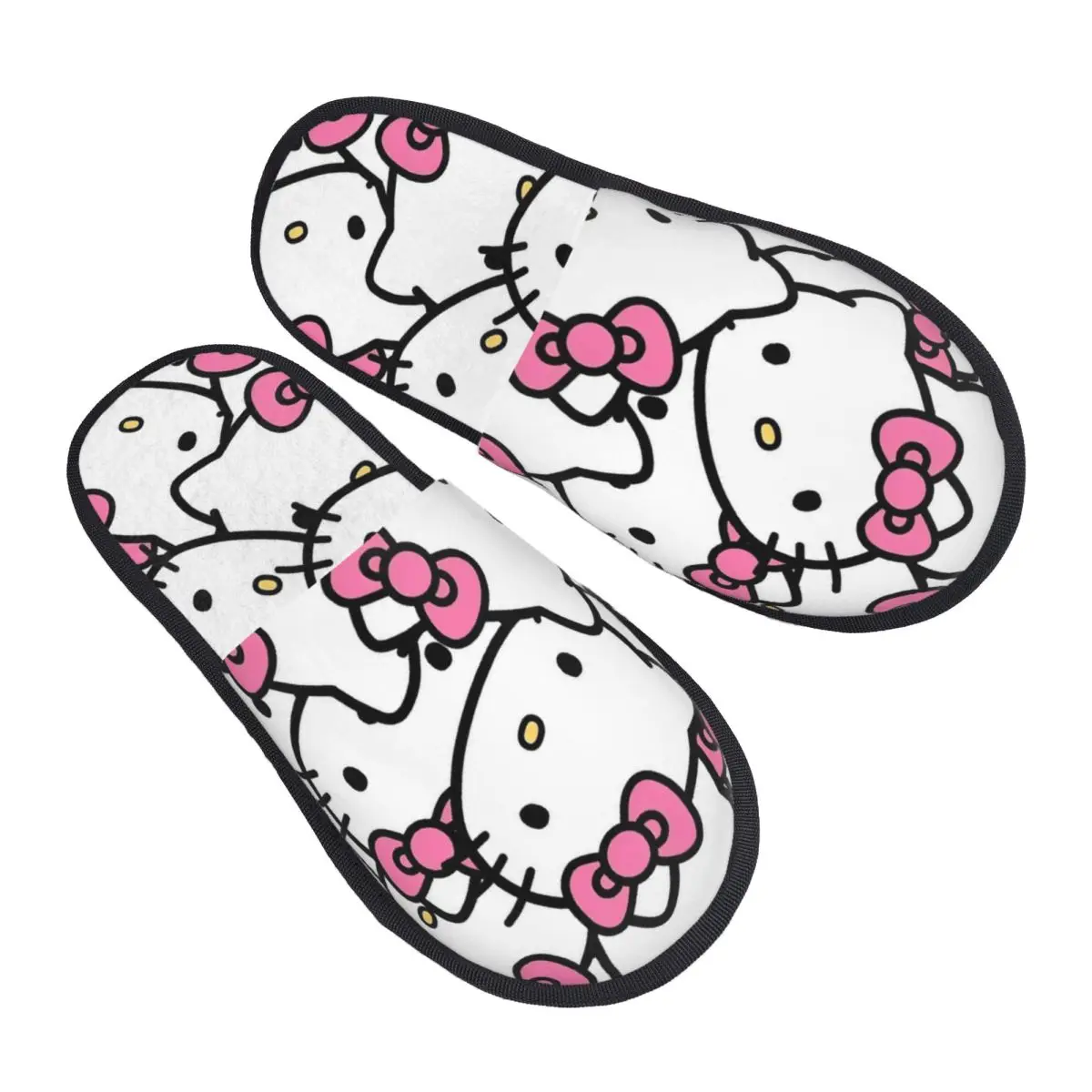 

Уютные тапочки Hello Kitty на заказ с эффектом памяти, женские домашние тапочки для спальни с персонажем мультфильма