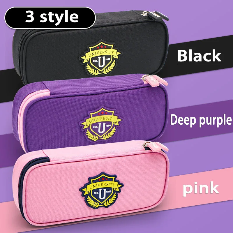 Three-Layer Large Capacity British Style Pencil Box Cool Fashion Stationery Box Noble Atmosphere Pencil Bag