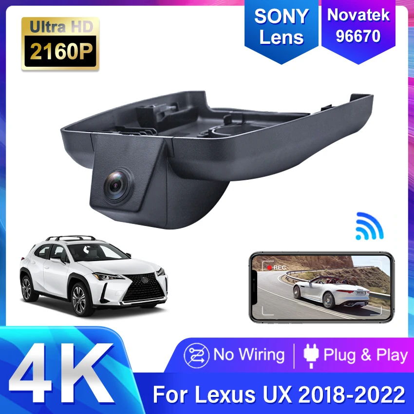 

New ! 2160P Easy Installation Car DVR Wifi Dash Cam 4K Video Recorder Camera For Lexus UX ZA10 UX200 UX250h UX300 2018 2019-2022